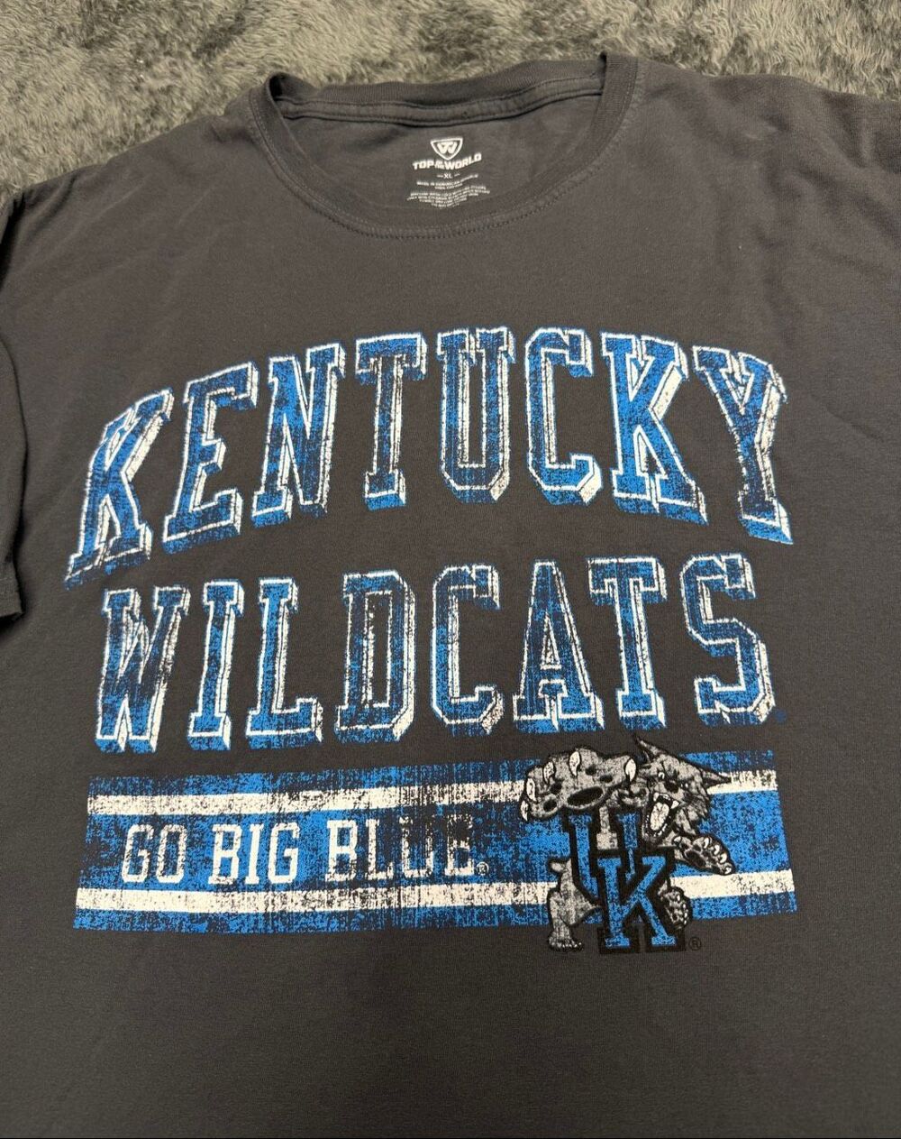 Top of the World Kentucky Wildcats cotton t-shirt with blue and white text and g